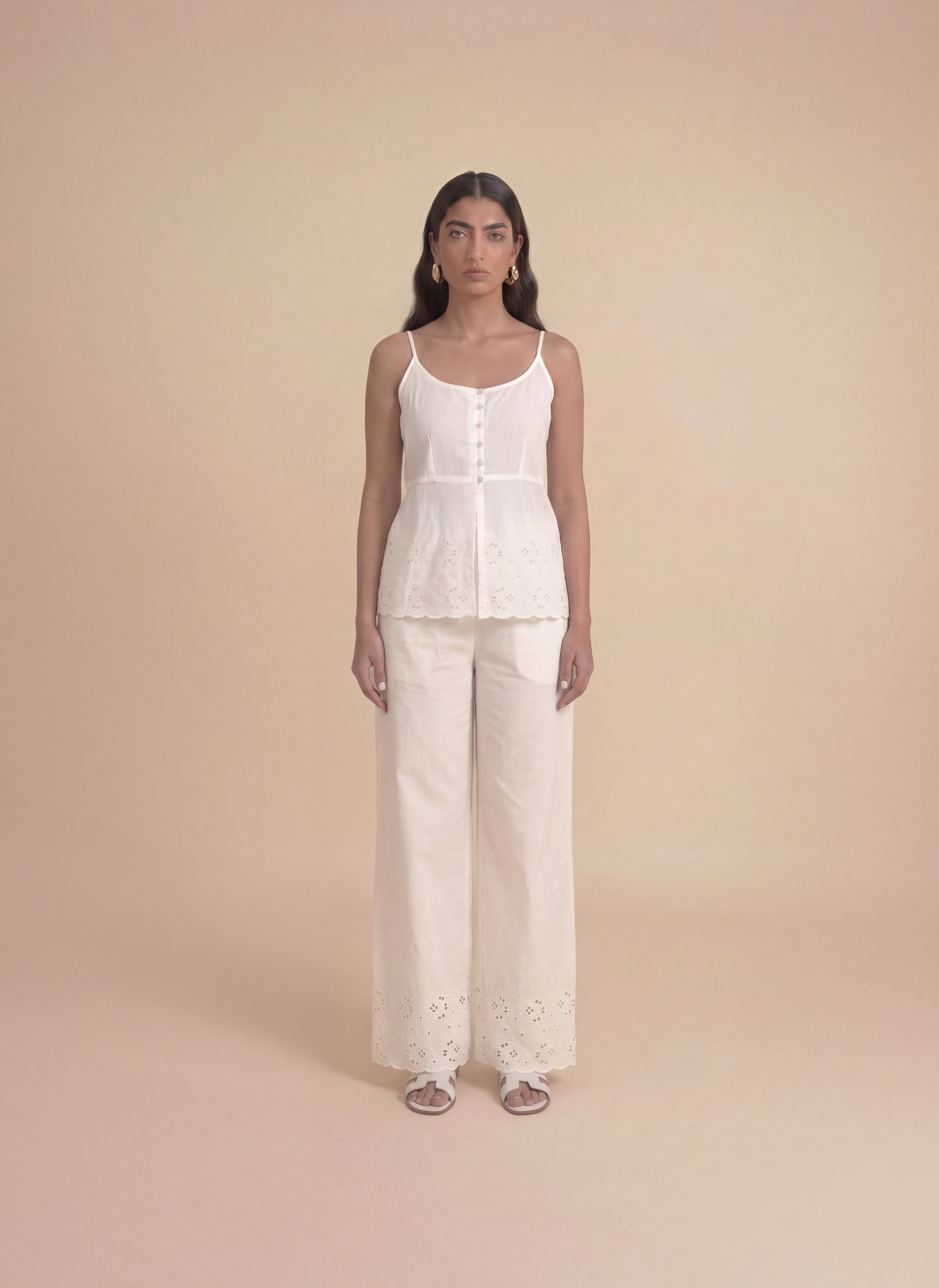 Ivory Schiffli Lounge Set
