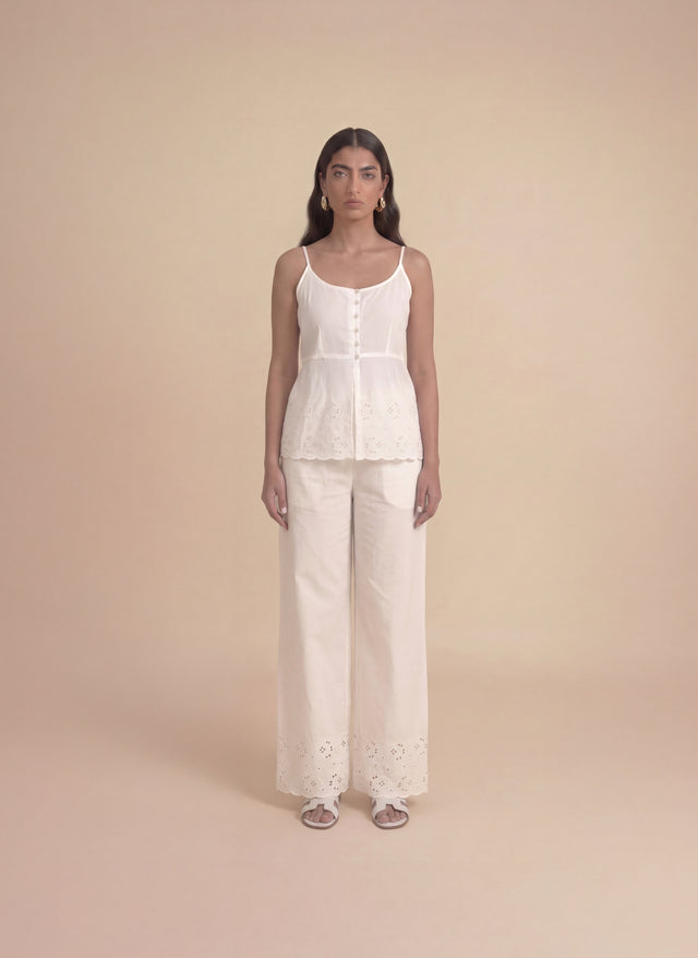 Ivory Schiffli Lounge Set