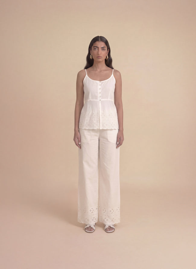Ivory Schiffli Lounge Set