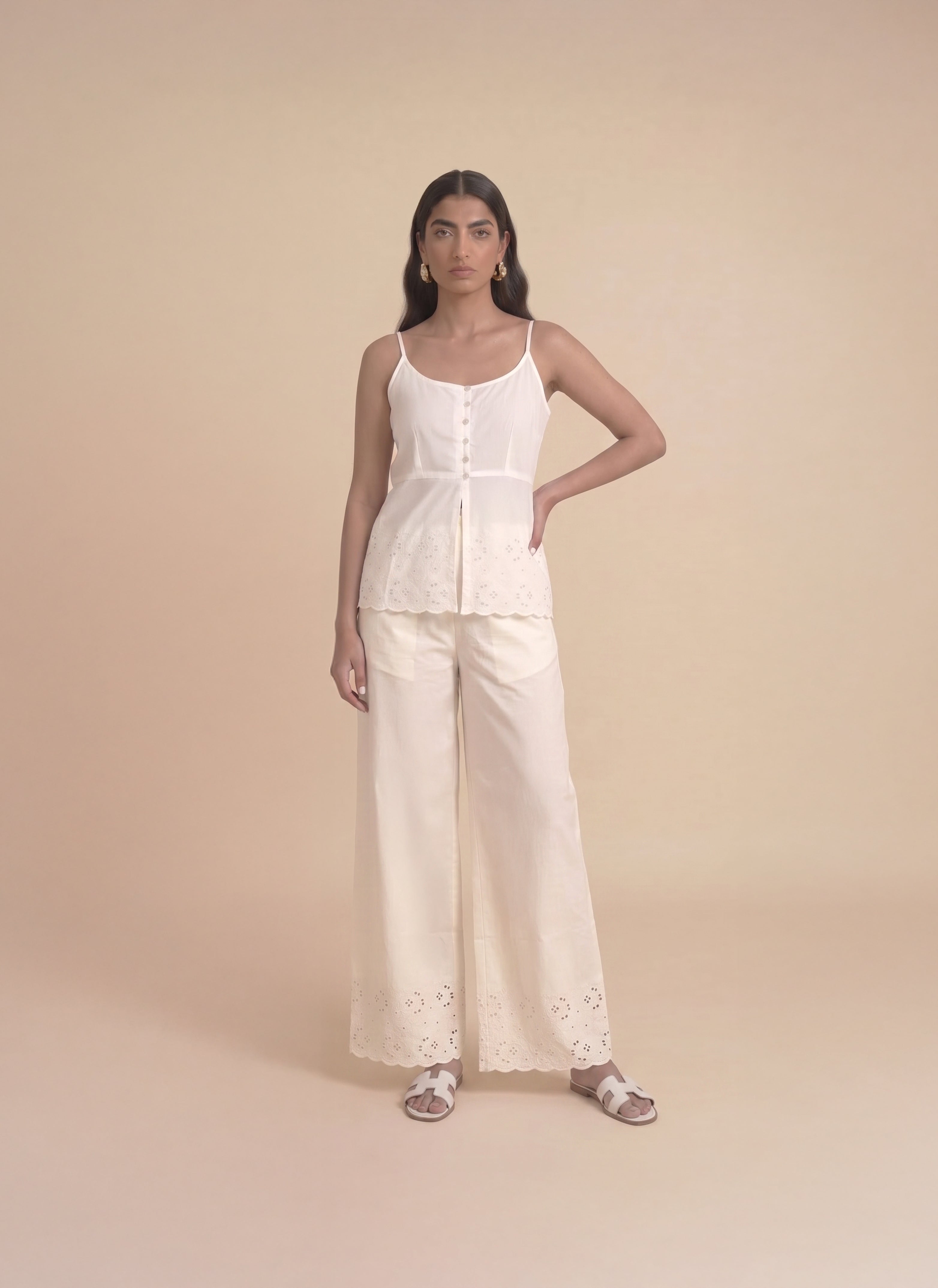 Ivory Schiffli Lounge Set