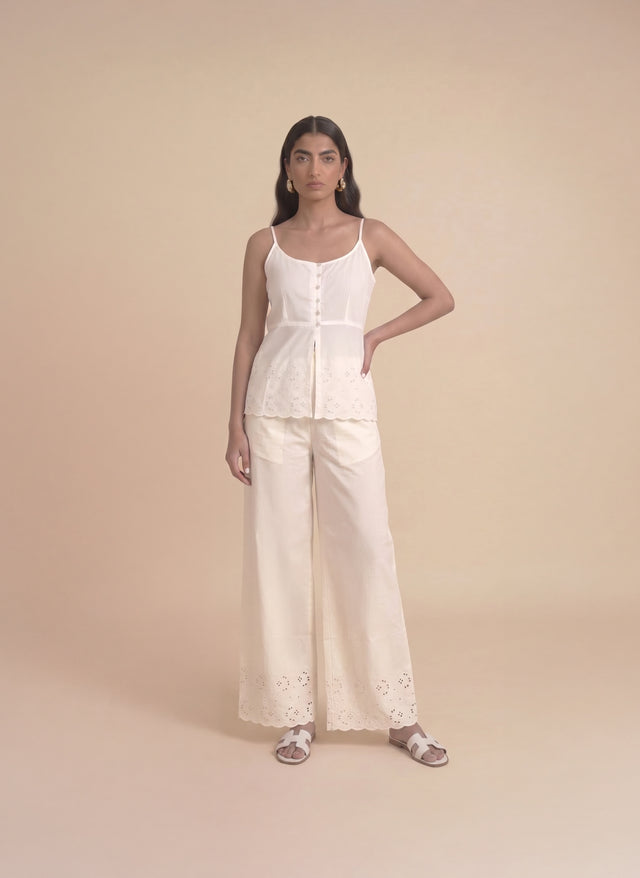 Ivory Schiffli Lounge Set